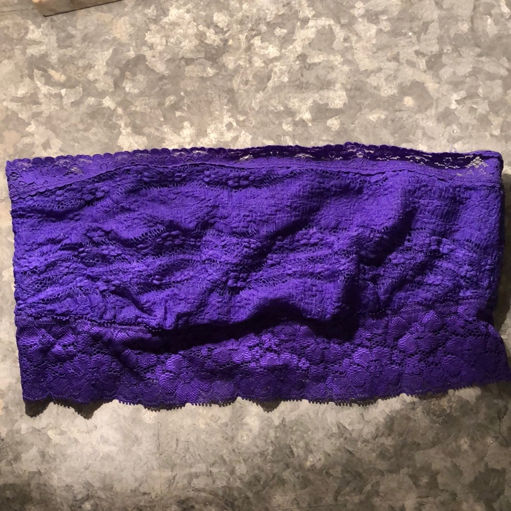 Free People purple lace bandeau bra small